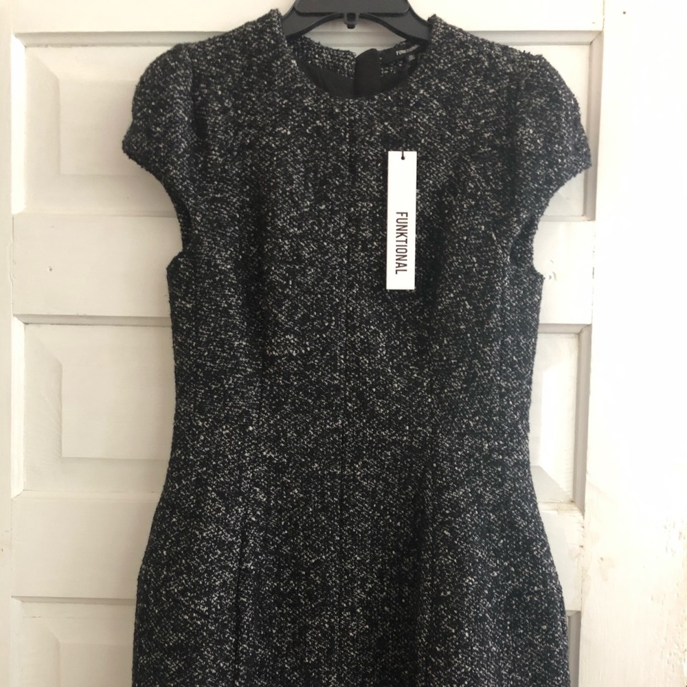 Great black tweed dress!